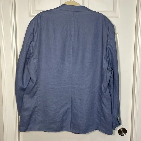 Lauren Ralph Lauren Linen Blazer Sz XL 48R Blue Classic Old Money Single Breast - Picture 8 of 15